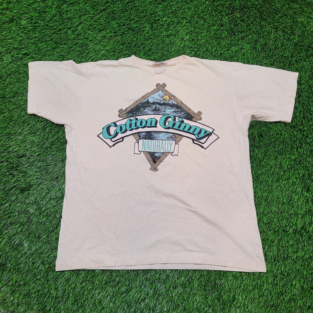 VTG 90s Cotton Ginny T-Shirt Mens L Boxy Cropped Fit Single Stitch